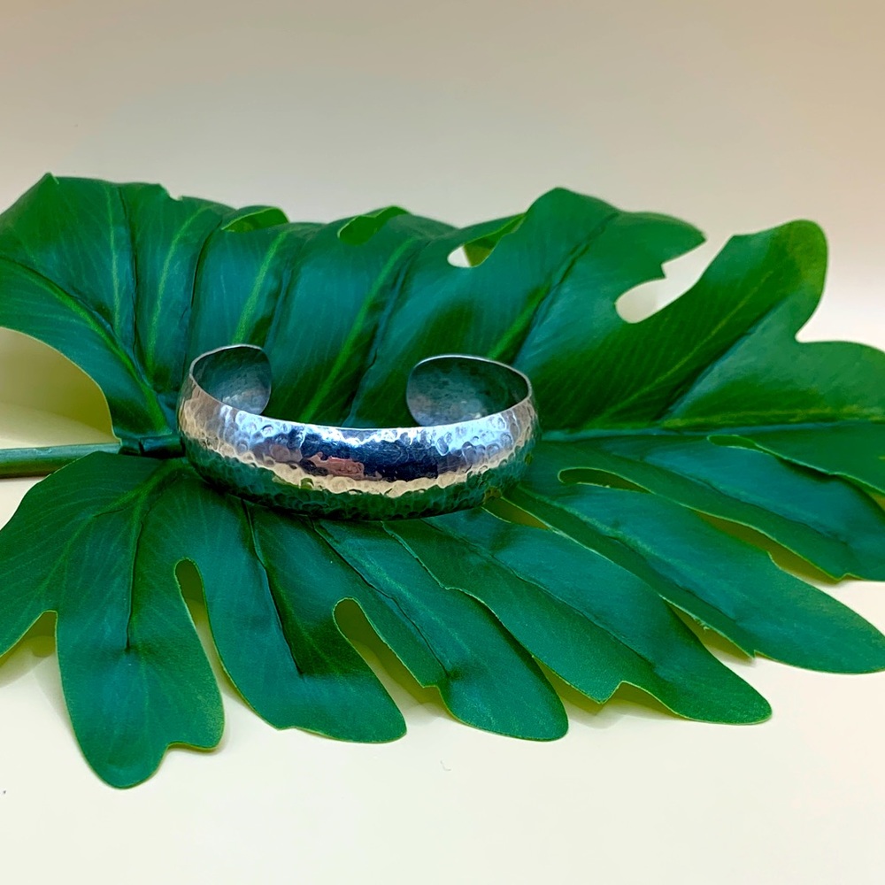 Mark Wasserman Samara MWS Mexico 925 Hammered Silver Cuff Bracelet